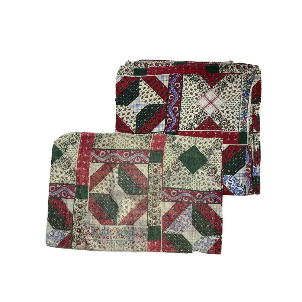 Vintage Gorgeous Sheets Set King Size 3 Pc Pillowcases Flat Bandana Patchwork